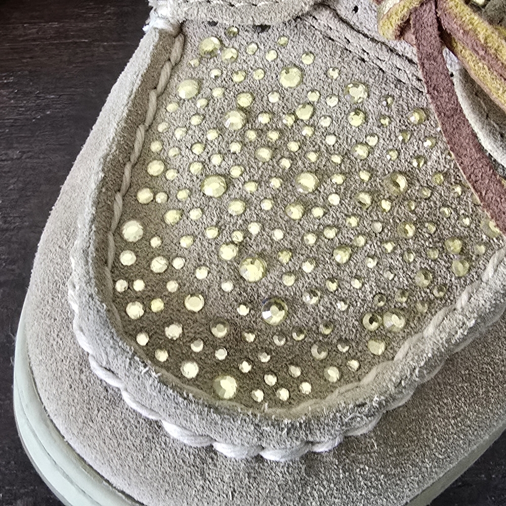Sperry Top-Sider Leather Gold Sparkle Rhinestones Women's Size 8.5M - Picture 4 of 10